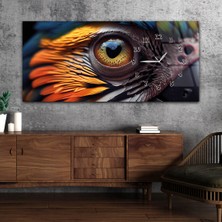 Marpanya Yatay Saatli Yandan Sanat ve Doğa Temalı Cam Tablo YSYS127