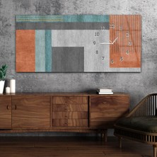 Marpanya Yatay Saatli Yandan Sanat ve Doğa Temalı Cam Tablo YSYS116