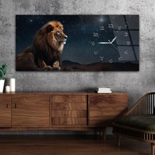 Marpanya Yatay Saatli Yandan Sanat ve Doğa Temalı Cam Tablo YSYS181