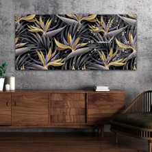 Marpanya Yatay Saatli Yandan Sanat ve Doğa Temalı Cam Tablo YSYS105