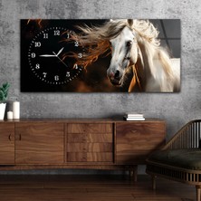 Marpanya Yatay Saatli Yandan Sanat Temalı Cam Tablo YSYS330