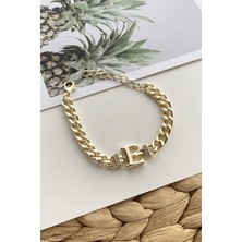 ÇLK Accessories Gold E Harf Bileklik TRBILEK7538 B34003