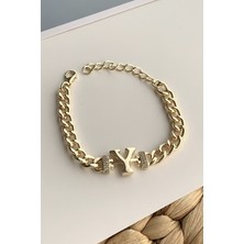 ÇLK Accessories Gold Y Harf Bileklik TRBILEK7578 B34003