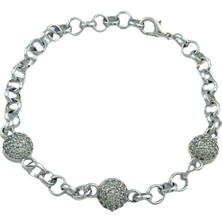 ÇLK Accessories Zirkon Taşlı Üç Top Bileklik