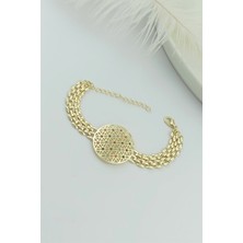 ÇLK Accessories Renkli Taş Ray Zincir Yaşam Çiçeği Bileklik TRBILEK70106