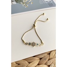 ÇLK Accessories Asansörlü Bileklik Taşlı Sıralı Yıldız Model TRBILEK7810 B34003