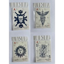 Airbrush Tattoo Şans 3 Hafta Kalıcı 4 Adet Minimal Yarı Kalıcı Dövme Seti