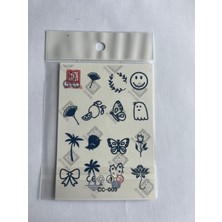 Airbrush Tattoo Parmak El 4 Adet Minimal 11x8 cm 3 Hafta Kalıcı Yarı Kalıcı Geçici Dövme