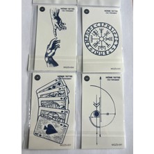 Airbrush Tattoo Şans 4 Adet Minimal 11x8 cm 3 Hafta Kalıcı Yarı Kalıcı Geçici Dövme