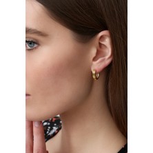 Kadın 925 Ayar Oval Küpe