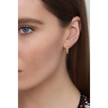Kadın 925 Ayar Oval Küpe