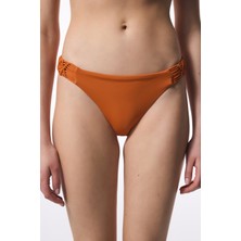 Turuncu Makrome Detaylı Bikini Altı