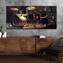 Marpanya Yatay Saatli Yandan Sanat Temalı Cam Tablo YSYS379