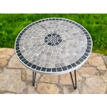 Ada Stili Mozaik Sehpa / Taş Sehpa / Metal Ayaklı Sehpa / Zigon / Yan Sehpa / Sehpa