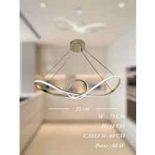 Ey Shop Modern Eskitme Papyon Model 3 Renk Kumandalı (Beyaz & Sarı & Günışığı) LED Avize