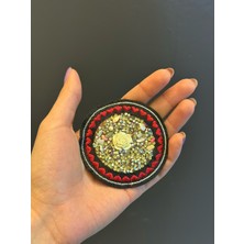 Gönülden Tasarım Çap 7 cm Ütü Ile Yapışan Taş Işleme Arma Dikiş Aplike