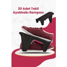 20 Adet Tekli Ayakkabı Rampası, Dolap Içi Düzenleyici, 2 Kat Yer Açan Ayakkabılık Organizer