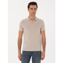 Cacharel Erkek Vizon Slim Fit Pamuk Polo Yaka T-Shirt 50300716-VR052