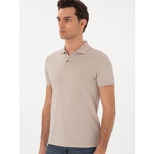 Cacharel Erkek Vizon Slim Fit Pamuk Polo Yaka T-Shirt 50300716-VR052