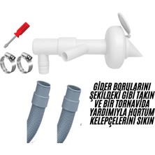 Çift Girişli Gider Çekvalf Adaptörü Ø50 mm | Çamaşır Bulaşık Makinesi Koku ve Haşere Önleyici