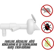 Çift Girişli Gider Çekvalf Adaptörü Ø50 mm | Çamaşır Bulaşık Makinesi Koku ve Haşere Önleyici