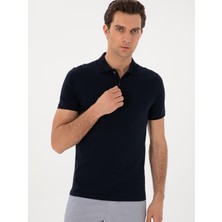 Cacharel Erkek Lacivert Slim Fit Pamuk Polo Yaka T-Shirt 50300716-VR033