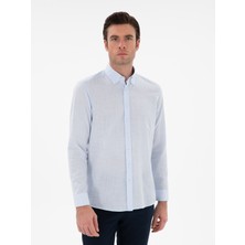 Cacharel Erkek Açık Mavi Regular Fit Düğmeli Yaka Pamuklu Gömlek 50311543-VR003
