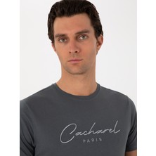 Cacharel Erkek Antrasit Slim Fit Bisiklet Yaka T-Shirt 50310035-VR006