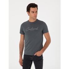 Cacharel Erkek Antrasit Slim Fit Bisiklet Yaka T-Shirt 50310035-VR006