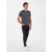 Cacharel Erkek Antrasit Slim Fit Bisiklet Yaka T-Shirt 50310035-VR006