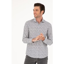 Cacharel Erkek Haki Slim Fit Uzun Kollu Gömlek 50227030-VR027