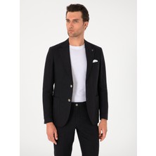 Cacharel Erkek Siyah Slim Fit %100 Keten Ceket 50306124-VR046