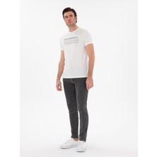 Cacharel Erkek Beyaz Slim Fit Bisiklet Yaka Desenli T-Shirt 50302274-VR013