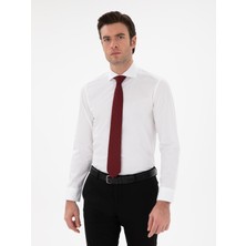 Cacharel Erkek Beyaz Slim Fit Italyan Yaka Klasik Gömlek 50305851-VR013