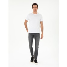 Cacharel Erkek Beyaz Slim Fit Bisiklet Yaka Merserize Basic T-Shirt 50305451-VR013