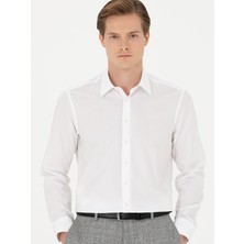 Cacharel Erkek Beyaz Slim Fit Uzun Kollu Gömlek 50279880-VR013
