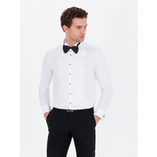 Cacharel Erkek Beyaz Slim Fit Smokin Gömlek 50265358-VR013