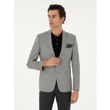 Cacharel Erkek Gri Slim Fit Yün Klasik Ceket 50305790-VR024