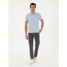 Cacharel Erkek Açık Mavi Slim Fit  %100 PamukPolo Yaka Merserize T-shirt 50284769-VR095