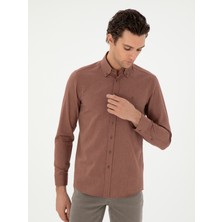 Cacharel Erkek Kiremit Slim Fit Uzun Kollu Gömlek 50291698-VR031
