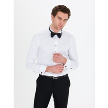 Cacharel Erkek Beyaz Slim Fit Smokin Gömlek 50265359-VR013