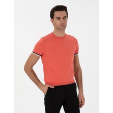 Cacharel Erkek Mercan Slim Fit Bisiklet Yaka Triko T-Shirt 50300809-VR186