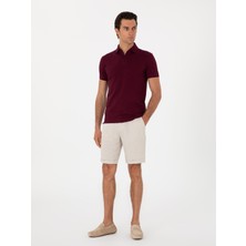 Cacharel Erkek Bordo Slim Fit Polo Yaka Pamuklu Basic T-Shirt 50300934-VR014