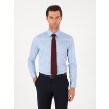 Cacharel Erkek Açık Mavi Slim Fit Pamuklu Klasik Gömlek 50311551-VR003