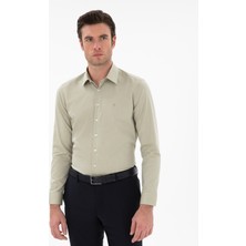 Cacharel Erkek Haki Slim Fit Pamuklu Oxford Gömlek 50304497-VR027
