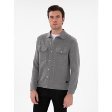 Cacharel Erkek Gri Regular Fit Triko Hırka 50291621-VR024