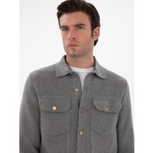 Cacharel Gri Regular Fit Triko Hırka 50291621 VR024