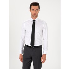 Cacharel Erkek Beyaz Slim Fit Pamuklu Yarım Italyan Yaka Basic Gömlek 50311490-VR013
