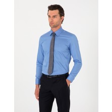 Cacharel Erkek Mavi Slim Fit Pamuklu Klasik Gömlek 50311551-VR036