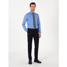Cacharel Erkek Mavi Slim Fit Pamuklu Klasik Gömlek 50311551-VR036
